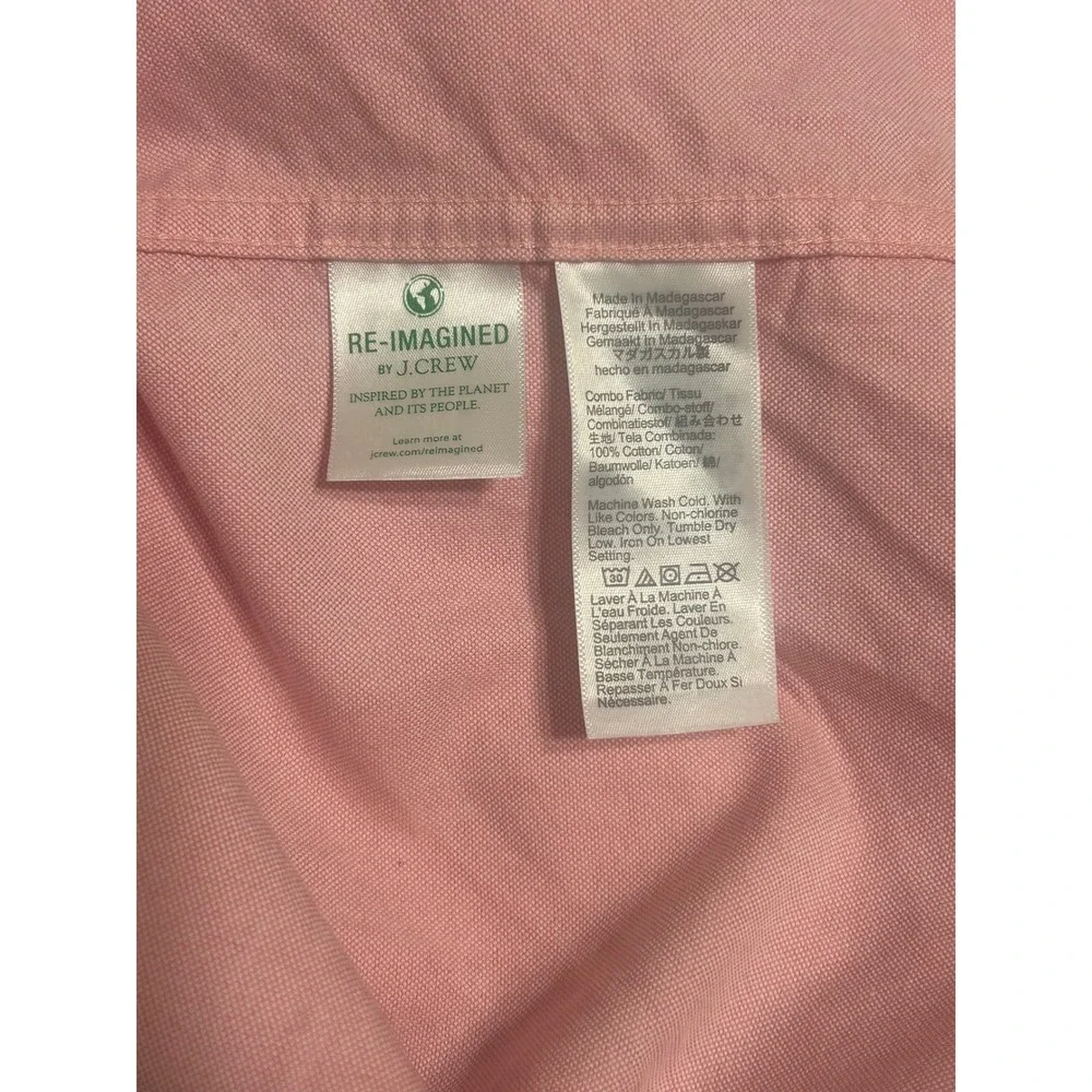 J.Crew Men's Flex Oxford Shirt XL Slim Fit Pink Cotton Button Down
